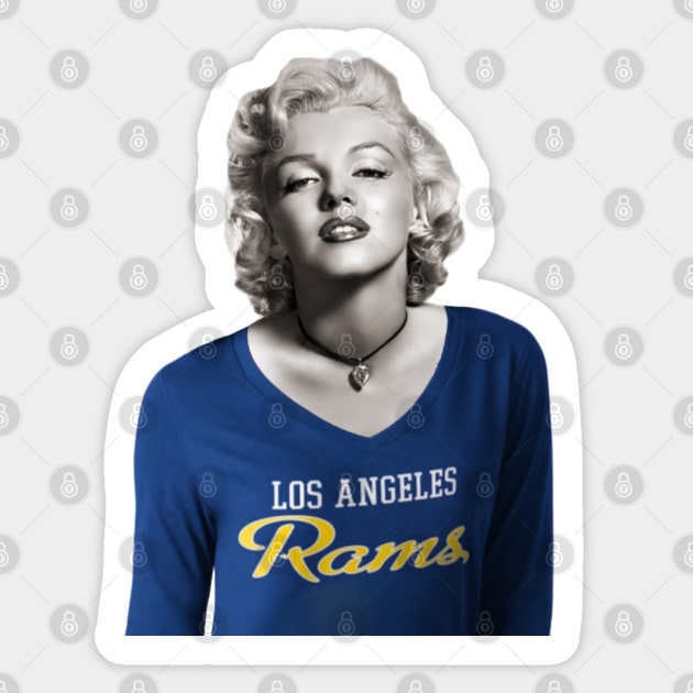 Marilyn Loves The Rams Sticker by Rad Love